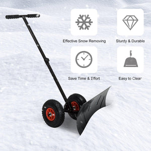 Heavy Duty 5 level Adjustable Rolling Steel Snow Shovel - Adler's Store