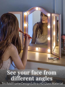 Hollywood Style Foldable Lighted Tabletop Vanity MakeUp Mirror - Adler's Store
