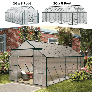 Home Gardner Walk-in Polycarbonate Greenhouse with Adjustable Vents and Rain Gutters - Adler's Store