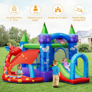 Inflatable Dragon Bounce House with Blower and 30 Balls - Adler's Store