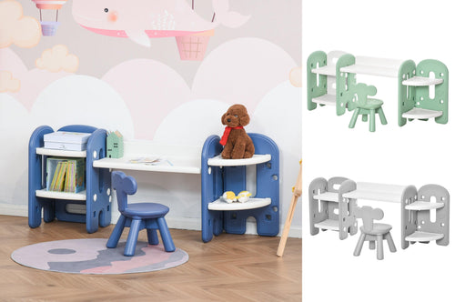 Kids 2 Piece Adjustable Multi-Use Organizer Table and Chair Set - Adler's Store