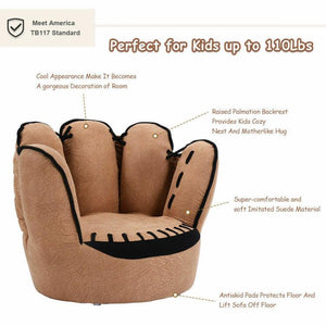 Kids Baseball Glove Shaped Sofa Chair with Sturdy Wood Construction - Adler's Store