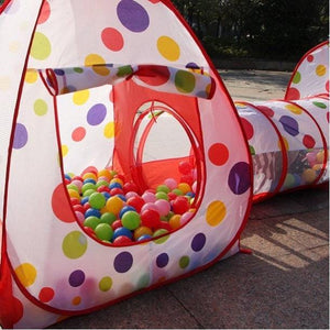 Kids Learn and Develop Play Tent With Tunnel 3-in-1 Playhut Tunnel Ball Pit and Carry Bag - Adler's Store