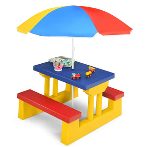 Kids Portable Picnic and Bench Table with Removable Umbrella - Adler's Store