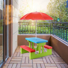 Load image into Gallery viewer, Kids Portable Picnic and Bench Table with Removable Umbrella - Adler&#39;s Store