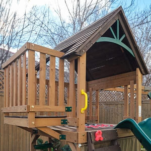 Kids Wooden Activity Clubhouse Playset with Slide and Monkey Bars - Adler's Store