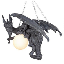 Load image into Gallery viewer, Majestic Chandelier Hanging Medieval Dragon Lamp Sculpture - Adler&#39;s Store