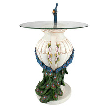 Load image into Gallery viewer, Majestic Peacock Sculptural Glass-Topped End Table - Adler&#39;s Store