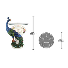 Load image into Gallery viewer, Majestic Peacock Sculptural Glass-Topped End Table - Adler&#39;s Store