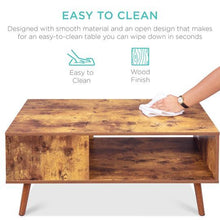 Load image into Gallery viewer, Natural Wood Mid-Century Open Shelf Coffee Accent Table - Adler&#39;s Store