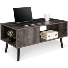 Load image into Gallery viewer, Natural Wood Mid-Century Open Shelf Coffee Accent Table - Adler&#39;s Store