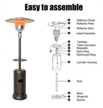 Load image into Gallery viewer, Outdoor 48000 BTU Propane Gas Area Heater with Table and Wheels - Adler&#39;s Store