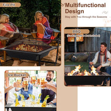 Load image into Gallery viewer, Outdoor Portable Wood Burning Fire Pit with Wheels and Storage Rack Spark Screen - Adler&#39;s Store