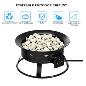 Portable Outdoor Smokeless Propane Gas Fire Pit with Cover and Carry Kit - Adler's Store