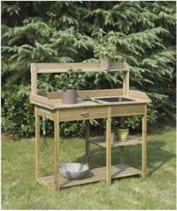 Potting Table with Sink and Shelves - Adler's Store