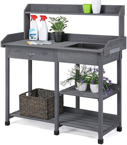 Potting Table with Sink and Shelves - Adler's Store