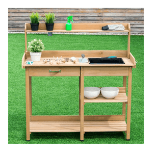 Potting Table with Sink and Shelves - Adler's Store
