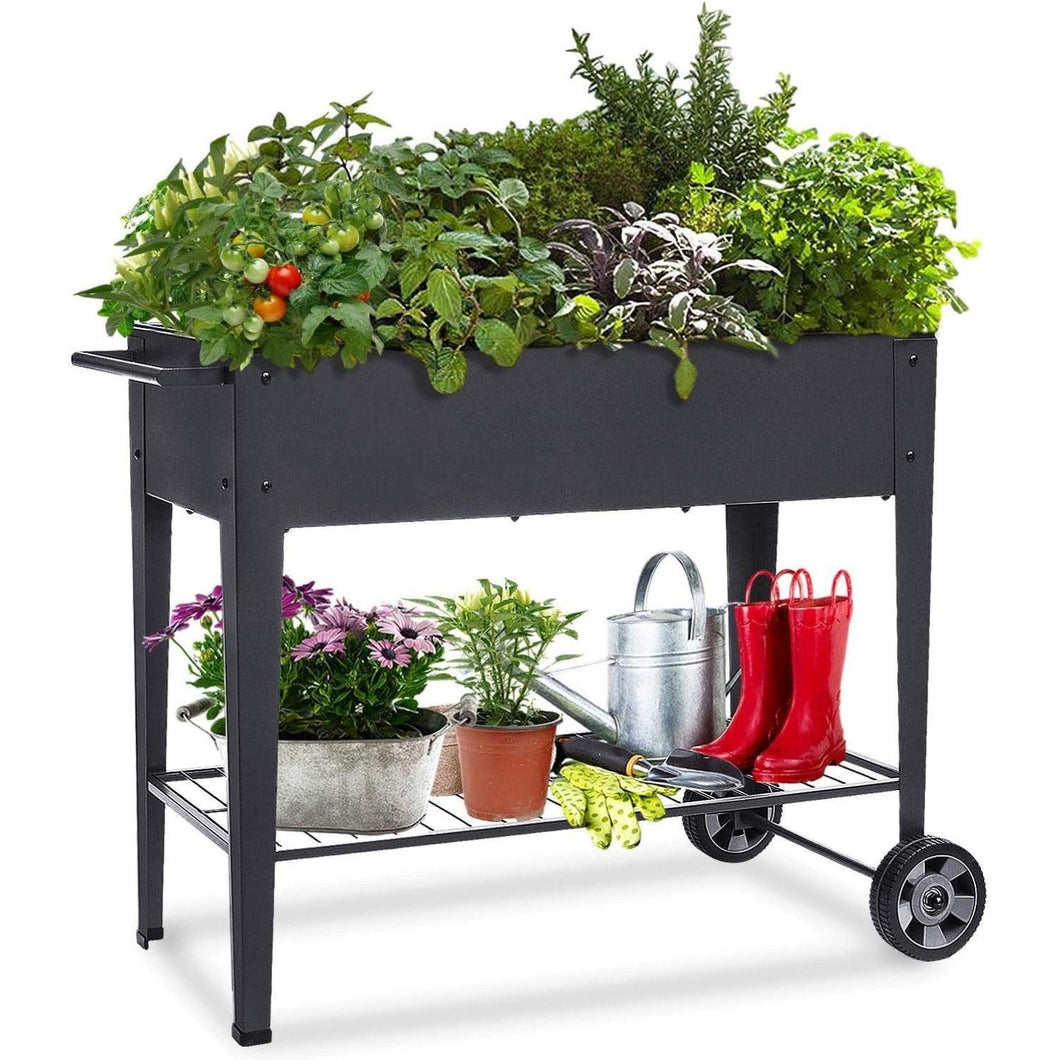 Raised Garden Planter Box on Wheels Elevated Bed - Adler's Store