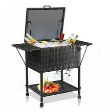 Load image into Gallery viewer, Rattan Cooler Cart Portable Trolley - Adler&#39;s Store