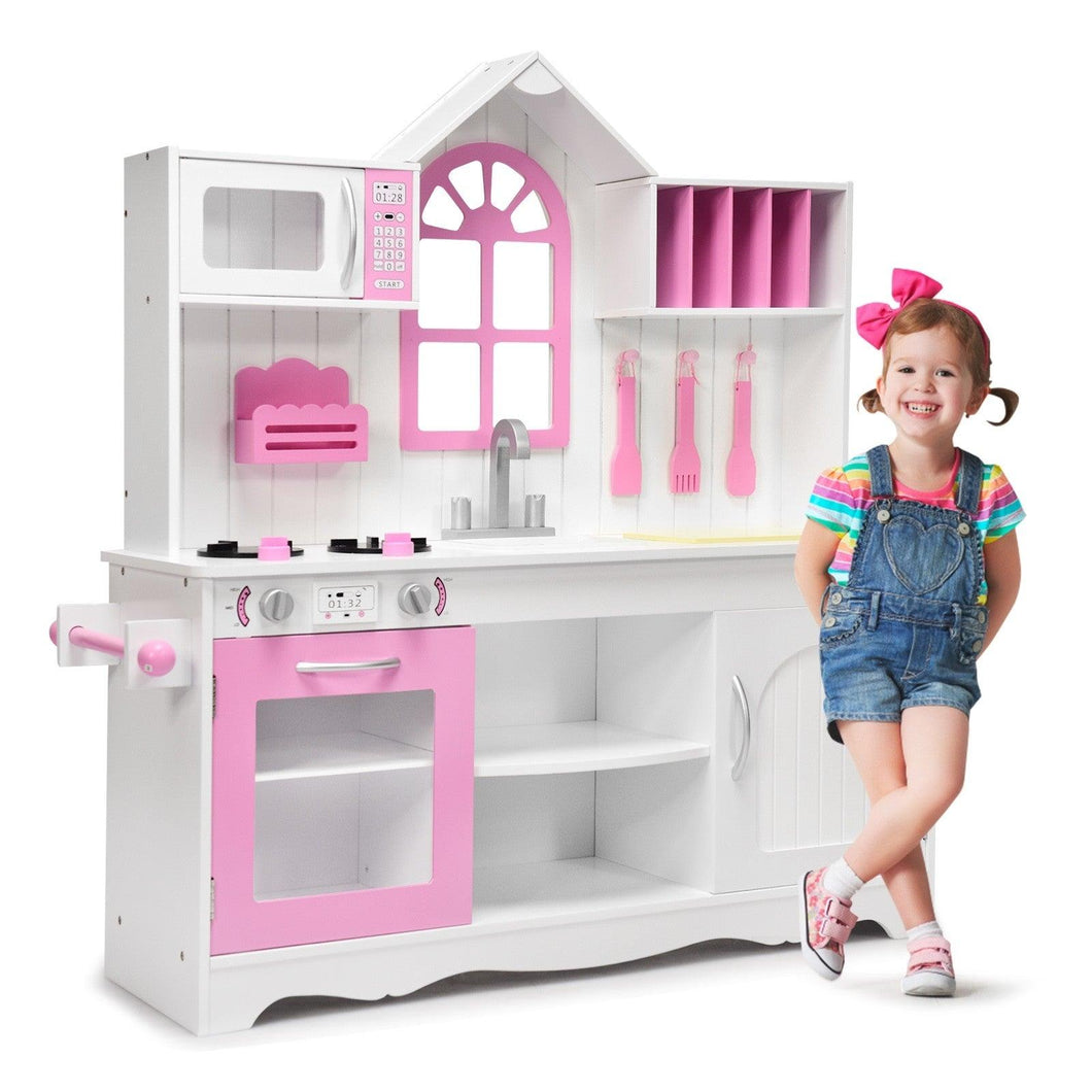 Realistic Wooden Toy Kitchen Pretend Play Set - Adler's Store