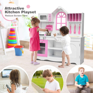 Realistic Wooden Toy Kitchen Pretend Play Set - Adler's Store