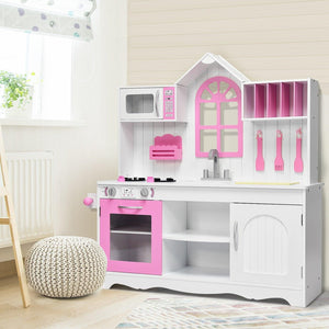 Realistic Wooden Toy Kitchen Pretend Play Set - Adler's Store