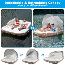 Load image into Gallery viewer, Relaxation Floating Island Raft with Canopy Two Cup Holders and Sunshade - Adler&#39;s Store