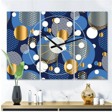Load image into Gallery viewer, Retro Geometric Design 3 Panels Wall Clock - Adler&#39;s Store