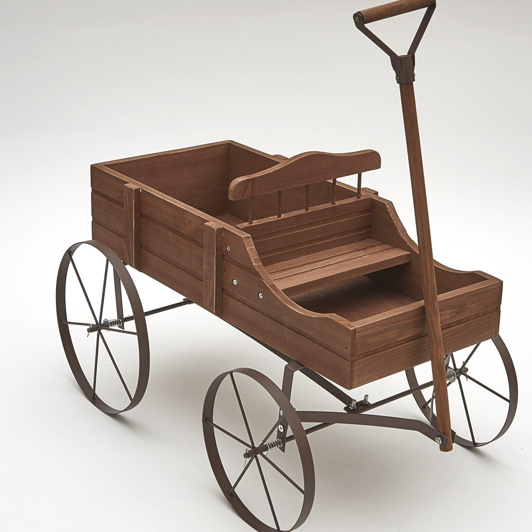 Rustic Old Country Style Wooden Wagon Garden Planter - Adler's Store