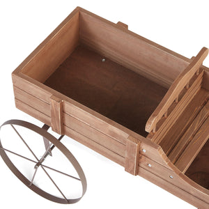 Rustic Old Country Style Wooden Wagon Garden Planter - Adler's Store