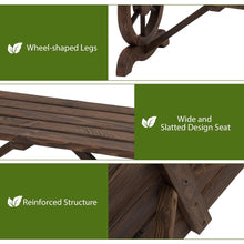 Load image into Gallery viewer, Rustic Style Outdoor 2-Person Wooden Wagon Wheel Garden Bench - Adler&#39;s Store