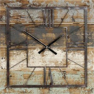 Rustic Wooden Frame Square Wall Clock - Adler's Store