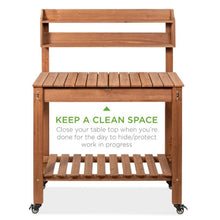Load image into Gallery viewer, Sliding Table Top Wood Garden Potting Bench - Adler&#39;s Store