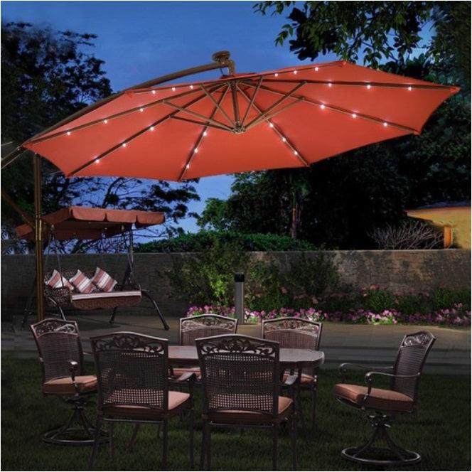 Solar 10Ft Hanging Umbrella Sun Shade with LED Lights - Adler's Store