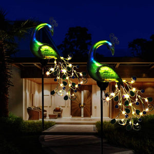 Solar LED Peacock Light Metal Garden Decoration - Adler's Store