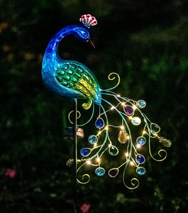 Solar LED Peacock Light Metal Garden Decoration - Adler's Store