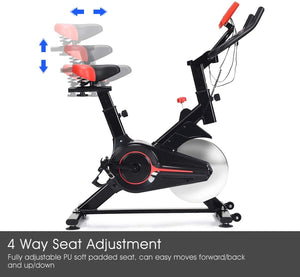 Stationary Exercise Cycling Bike with Heart Rate Sensors and LCD Display - Adler's Store