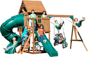 The Kids Watchtower Complete Wooden Playset with Two Slides Two Swings and Glider - Adler's Store