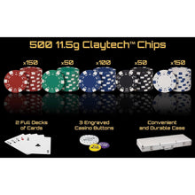 Load image into Gallery viewer, Ultimate Texas Hold &#39;em Poker Set 500 11.5 Gram Claytec Striped Chip Set - Adler&#39;s Store