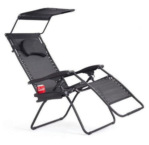 UV Shade Canopy Folding Leisure Recliner Durable Chair with Cup Holder - Adler's Store