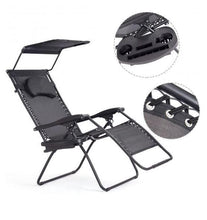 Load image into Gallery viewer, UV Shade Canopy Folding Leisure Recliner Durable Chair with Cup Holder - Adler&#39;s Store