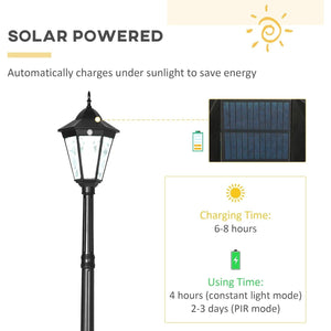 Vintage Style Solar Garden Lamp Post with Motion and Day Night Light Sensor - Adler's Store