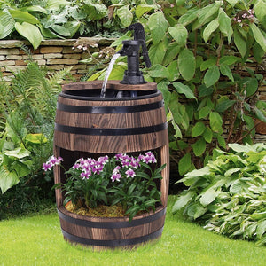 Water Pump Barrel Fountain with Flower Box - Adler's Store