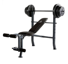 Load image into Gallery viewer, Weight Bench With 100 lb Vinyl Weight Set and Fixed 4-Roller Leg Pad Home Gym - Adler&#39;s Store