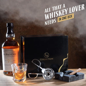 Whisky and Cigar Lover Gift Bundle with 5oz Crystal Whiskey Glass Cigar and Ashtray - Adler's Store