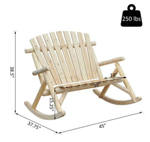 Wide Seat Solid Fir Wood Rocking Chair - Adler's Store