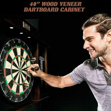 Load image into Gallery viewer, Wooden 40 Inch Dart Board Cabinet Set with Lights and 6 Steel Tip Darts - Adler&#39;s Store