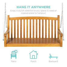 Load image into Gallery viewer, Wooden Hanging Swing Bench on Chains - Adler&#39;s Store
