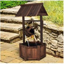 Load image into Gallery viewer, Wooden Rustic Garden Wishing Well Water Fountain with Pump - Adler&#39;s Store