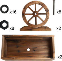 Load image into Gallery viewer, Wooden Wagon Planter Box Decorative Garden Planter with Wheels for Indoor and Outdoor Use - Adler&#39;s Store